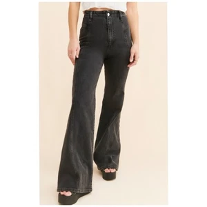 Free People We The Free Florence High Rise Flare Jeans Size 26 Black - Picture 1 of 8