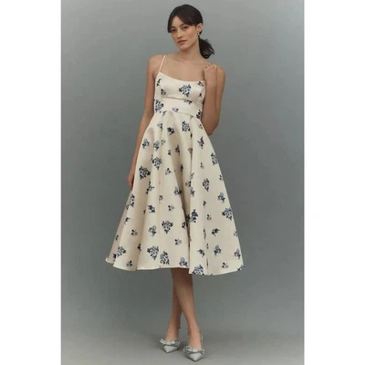 MSRP $248 BHLDN Gabriella A-Line Duchess Satin Midi Dress Size 6  SAME DAY SHIP  - Изображение 1 из 4