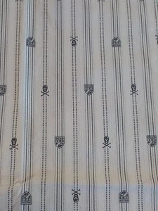 Ralph Lauren Landon Full Flat Sheet Purple Lilacs Skull Crossbones Sheild Luxury - Picture 1 of 11