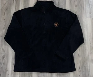Ariat Fleece Sweatshirt Herren Größe L schwarz 1/4 Zip Pullover - Bild 1 von 7