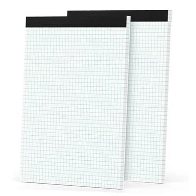 Almohadilla de papel gráfico 8,5 x 11, 2 8,5 x 11,75 pulgadas blanco-cuadrado-paquete de 2 (30 hojas) Foto 1 de 4