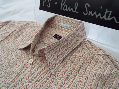 PAUL SMITH Mens Shirt 🌍 Size L (CHEST 44") 🌎 RRP £95+📮 FLORAL & STRIPED PRINT - image 1 of 4