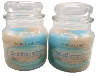 Yankee Candle "Beachcomber" Beachwalk & Beachwood Remolino Vela Tarros Med Lote de 2  Foto 1 de 4