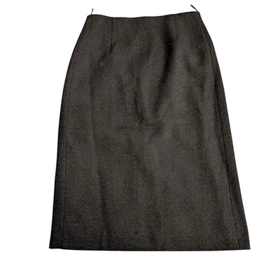Moschino Wool Alpaca Blend Pencil Skirt Black Midi Slit Size USA 6 - Image 1 of 4