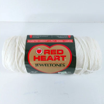 Hilo de ganchillo Red Heart Jeweltones blanco 6 oz 2 unidades 65 acrílico 35 nailon de colección EE. UU. Foto 1 de 4