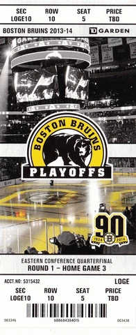 2014 BOSTON BRUINS VS DETROIT RED WINGS PLAYOFFS GAME #5 TICKET STUB BERGERON Cover
