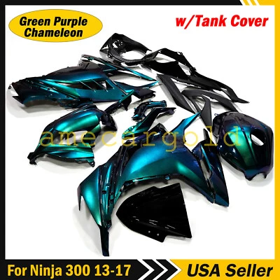 Chameleon Fairing Kit w/Tank For Kawasaki Ninja 300 2013-2017 Blue Green Purple - Image 1 of 4