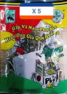 5 packs Old Man Que Huong Vietnamese Spice Seasoning - Gia Vi Nau Pho Bac 1.5oz