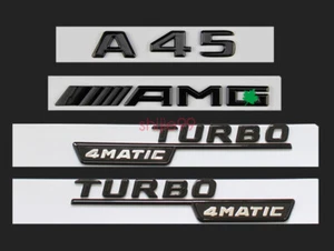 2019 Gloss Black A45 AMG TURBO Trunk Emblem Badge Sticker For Mercedes Benz A45 - Picture 1 of 9