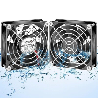 80Mm X 25Mm 12V IP67 Waterproof DC Cooling Fan Dual Ball Bearing Ventilation for - Image 1 of 4