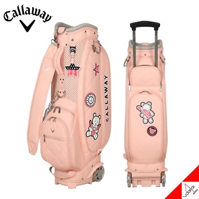 Callaway 2025 KALLY Women's Wheeled Caddie Bag 9" 5Way PU PE Brand New -PINK - Image 1 of 4