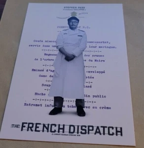 CINEMA POSTCARD - THE FRENCH DISPATCH - STEPHEN PARK AS LIEUTENANT NESCAFFIER NM - Picture 1 of 2
