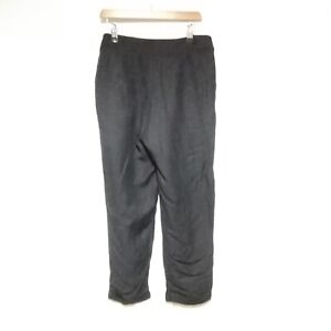Mint Velvet Linen Blend Crop Tapered Leg Trousers Black Size 12
