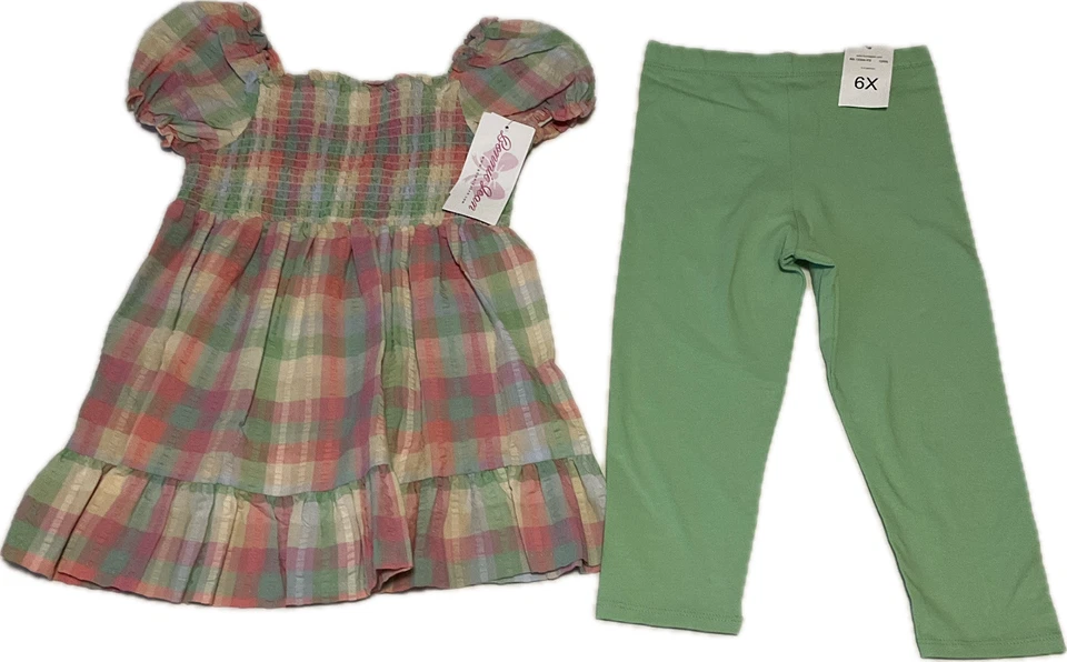 Conjunto de Vestido y Pantalón Bonnie Jean Niñas Talla 6X Multicolor Foto 1 de 4