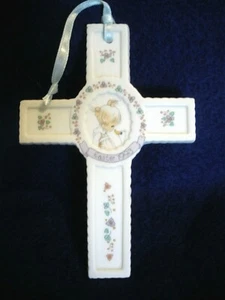 VINTAGE PRECIOUS MOMENTS~EASTER 1993 CROSS~MAKE A JOYFUL NOISE"~PORCELAIN~ENESCO - Bild 1 von 6