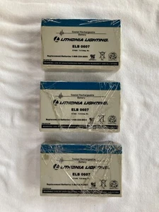 (3) Lithonia Lighting ELB0607 Lead Calcium (SLC) Emergency Lighting Battery Pack - Picture 1 of 6
