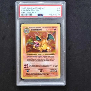 1999 Charizard Shadowless #4/102 PSA 1 Base Set Grail - Pokemon Eng *Clean Holo* - Bild 1 von 12