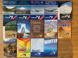 Lot of 14 different IRAN AIR timetables 1992-2006 timetable schedule - Picture 1 of 2