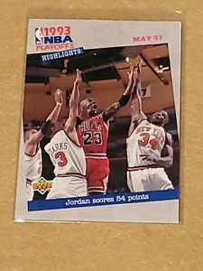 Michael Jordan 1993 Upper Deck #193 NBA Playoff Highlights 54 POINTS!    - Picture 1 of 3