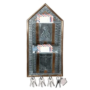 St Mary Key Holder Mail Rack Entryway Hooks Key Organizer Rack Letter Sorter - Picture 1 of 2
