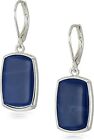 Stylish and Affordable Women's Silvertone and Denim Large Drop Earrings by [Bran