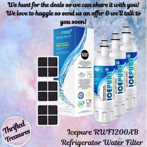 Icepure RWF1200AB Refrigerator Water Filters (3) & Air Filters AF004 (3) Sealed - Picture 1 of 5