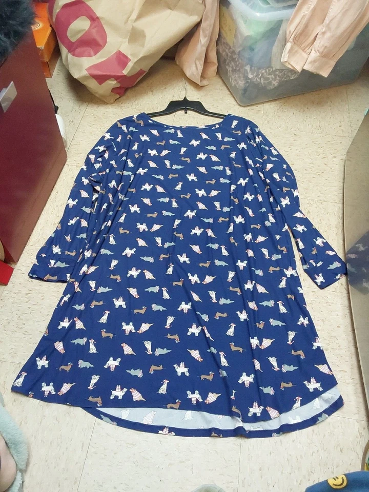 Nueva con etiquetas Camisa de Noche Croft Barrow Plus para Mujer Azul Marino Perros 2X Foto 1 de 1
