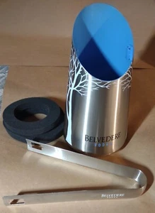 Belvedere Vodka Edelstahl Flaschenhalter Kühler Eiskübel & Zange Set - Bild 1 von 11