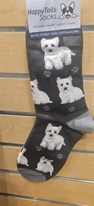 Happy Tails Westie Socks Pet Lovers One Size Fit Most - Picture 1 of 3