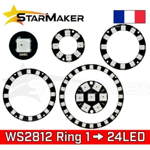 Anneau WS2812B LED RGB 1, 7, 8, 12, 16, 24 bit Ring module 5V adressable - Imagen 1 de 8