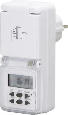 Wochenzeitschaltuhr mini 1.800 W mit Schutzabdeckung digital, weiß, IP44 - Bild 1 von 4