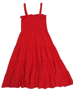 Maxi Vestido C&C California Para Mujer Rojo En Niveles Con Corpiño Calado y Correas M, Nuevo Sin Etiquetas - Imagen 1 de 8