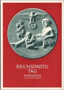Tarjeta de rally 1939 NUREMBERG Alemania 4x6" postal "REICHSPARTEI TAG - Nuremberg" - Imagen 1 de 2