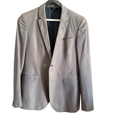 Blazer Abrigo Deportivo Informal Y2K Vintage BURBERRY PRORSUM Gris Algodón a Rayas 48 Foto 1 de 4