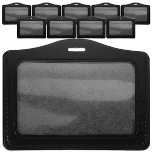 10 piezas de plástico con soporte para etiquetas de nombre protectores para tarjetas fundas transparentes para tarjetas - Imagen 1 de 12