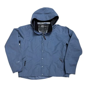 MARMOT Waterproof Outdoor Windbreaker Blue Rain Jacket w Hood Womens XL - Picture 1 of 7