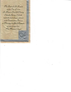 Colorado Springs, Co- 1935 St Francis School of Nursing Graduation Invitation - Picture 1 of 1