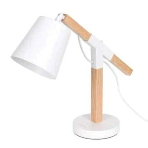 Haitral Wooden White Desk Lamp - Picture 1 of 1