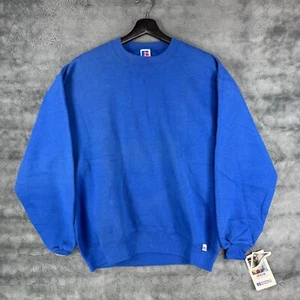 Vintage 90er Russell Athletic Herren Large blau leer Rundhalsausschnitt Sweatshirt neu mit Etikett - Bild 1 von 8