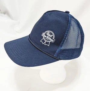 Pabst Blue Ribbon Snapback Trucker Hat PBR Baseball Cap Mesh Back Braided Rope - Picture 1 of 8