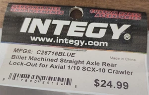 C26716BLUE Billet Machined Alloy Rear Axle Lock-Out (2) for Axial Wraith 2.2 - Picture 1 of 3