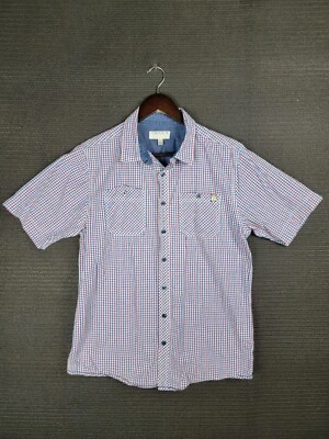 Triple Five Soul Camisa Abotonada Talla Grande Manga Corta Cuadros Rayas Foto 1 de 4