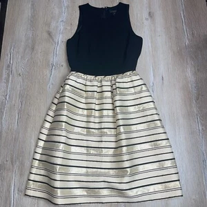J.CREW Women's Cocktail Gold Black Stripe Dress Sleeveless Size 2 Style 07192 - Picture 1 of 14