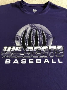 K-State KSU Kansas Wildcats Baseball Mens T-shirt Size Large - AL - Purple - Picture 1 of 4