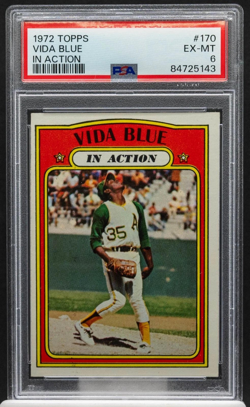 84725143 Vida Blue 1972 Topps 170 In Action PSA 6