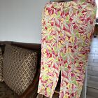 Żółtozielone różowo-białe spodnie pampagallo rozmiar 18 stretch