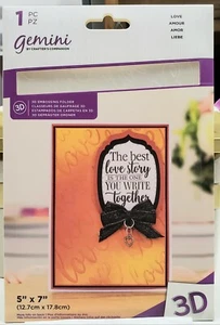 Gemini LOVE 3D Embossing Folder 5"X7" by Crafter's Companion - Picture 1 of 2