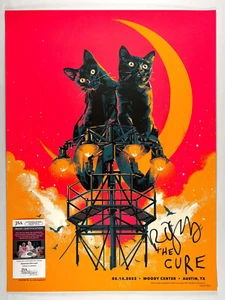 Robert Smith Signed THE CURE Austin TX 2023 Tour Poster Oliver Barrett PROOF JSA - Picture 1 of 10