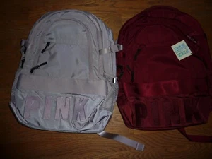 VICTORIAS SECRET PINK RARE COLLEGIATE LARGE BACKPACK ZIP BOOK LAPTOP CHOICE NWT - Picture 1 of 6
