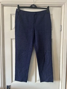 Jaeger Size 12 Trousers Womens Damask Pockets Cropped Holiday Evening Summer - Bild 1 von 10